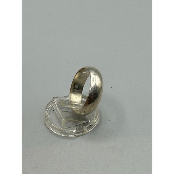 Solid Sterling Silver Band Ring Plain No Design Domed Size 11 Minimalist Ring - Picture 6 of 8